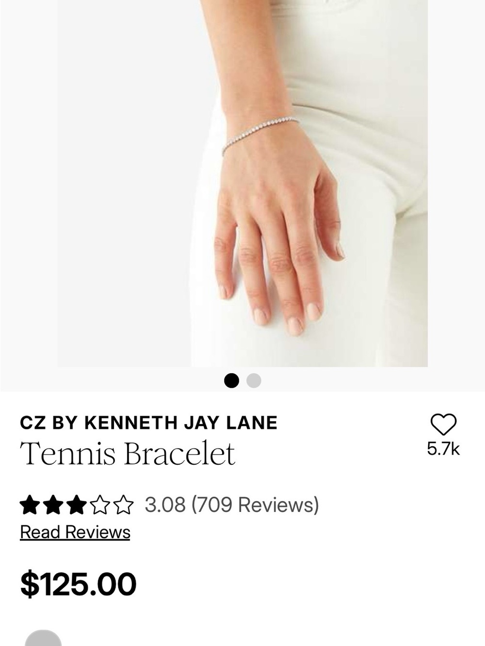 Kenneth Jay Lane Silver Cubic Zirconia Row Bracelet